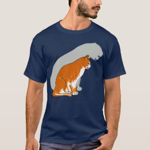 T-shirt Chat rouge blanc avec ombre tigre