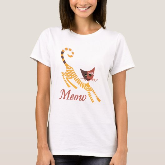 T-shirt Chat rouge drôle (Devant)