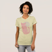 T-shirt Chat Rouge Et Tee Lune (Devant entier)