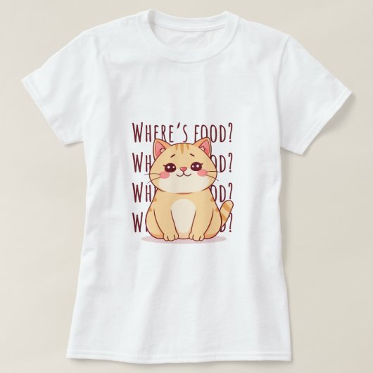 T-shirt Chat roux affamé (Design devant)