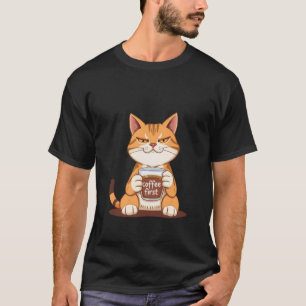T-shirt Chat roux impertinent Café d'abord Humeur du matin