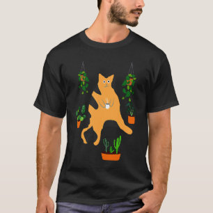 T-shirt Chat roux jardinage plantes chaton sarcastique jar
