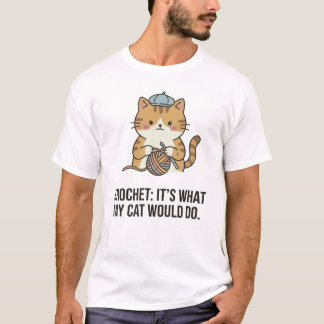 T-shirt Chat roux mignon Crochet C'est ce que mon chat fer