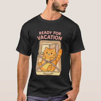 T-shirt Chat roux mignon et drôle emballé dans une valise