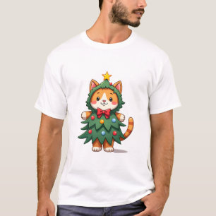 T-shirt Chat roux sapin de Noël mignon Noël 3