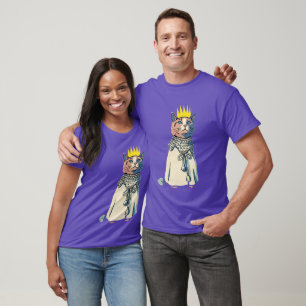 T-shirt Chat royal en couronne et robe Graphisme Pop Art v