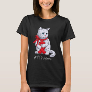T-shirt Chat Ruban Rouge Mois de Sensibilisation à la TTP