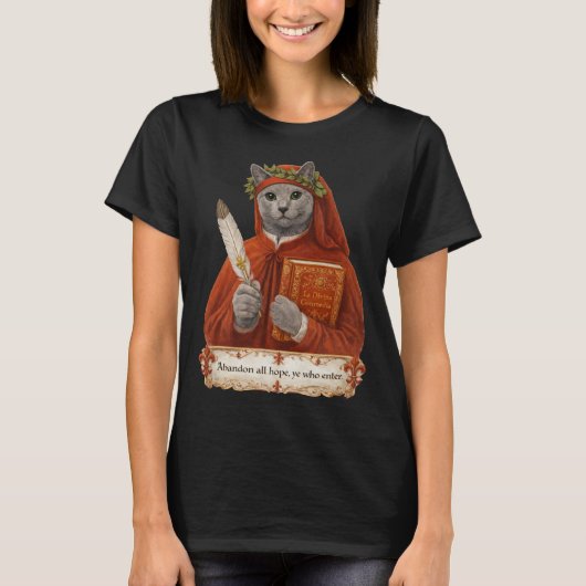 T-shirt Chat Russe Bleu Dante Alighieri (Devant)