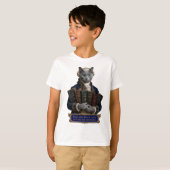 T-shirt Chat russe bleu Emmanuel Kant (Devant entier)