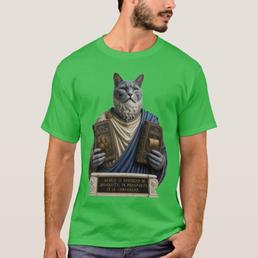 T-shirt Chat Russe Bleu Homère (Devant)