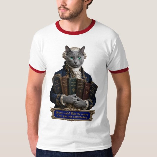 T-shirt Chat Russian Blue Emmanuel Kant (Devant)