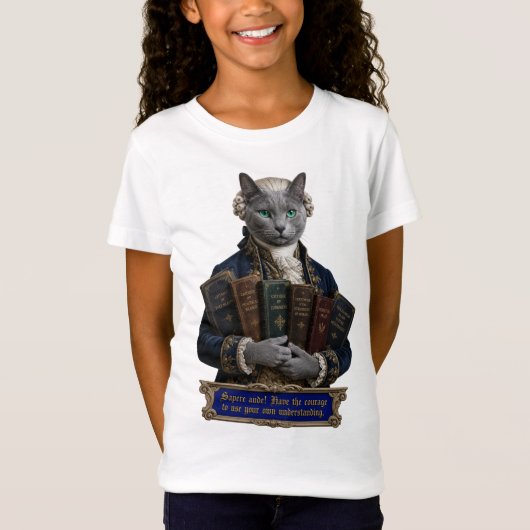 T-Shirt Chat Russian Blue Emmanuel Kant (Devant)