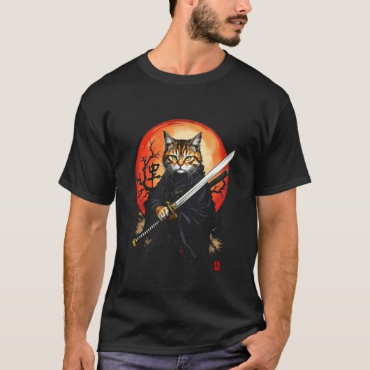 T-shirt Chat Samouraï (Devant)