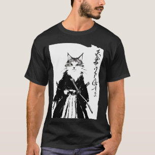 T-shirt Chat Samouraï 天尊乃仁信 Culture Japonaise