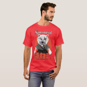 T-shirt Chat Samouraï 9 Vies (Devant entier)