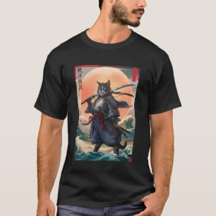 T-shirt Chat Samouraï Art Japonais Vintage Ninja Cat