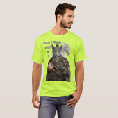 T-shirt Chat Samouraï Bleu Russe (Devant entier)