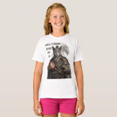T-shirt Chat Samouraï Bleu Russe (Devant entier)