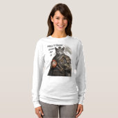T-shirt Chat Samouraï Bleu Russe (Devant entier)