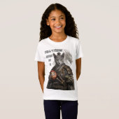 T-Shirt Chat Samouraï Bleu Russe (Devant entier)