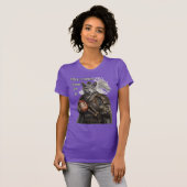 T-shirt Chat Samouraï Bleu Russe (Devant entier)