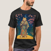 T-shirt Chat Samouraï en Kimono (Devant)