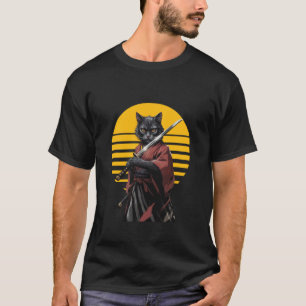 T-shirt Chat Samouraï Guerrier Félin Sans Peur