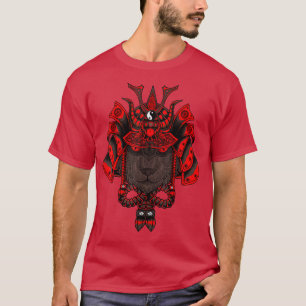 T-shirt chat samouraï noir