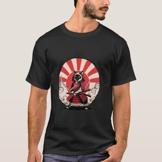 T-shirt Chat Samouraï Rétro (Devant)