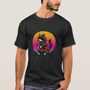 T-shirt Chat Samouraï Traditionnel Japonais