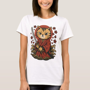 T-shirt Chat Samurai   Chat guerrier japonais