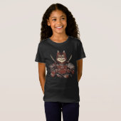 T-Shirt Chat Samurai guerrier japonais (Devant entier)
