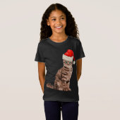 T-Shirt Chat Santa Hat Meowy Joyeux Noël En Juillet (Devant entier)