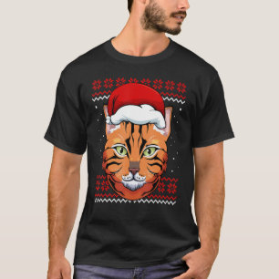 T-shirt Chat Santa Hat Vilain Noël Pyjama Cute Kitten Ki