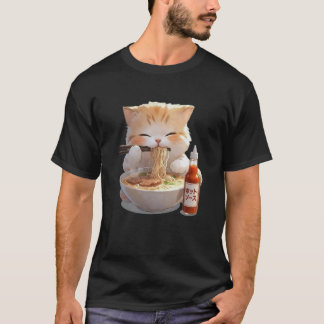 T-shirt chat Sauce Nouilles Japonaise