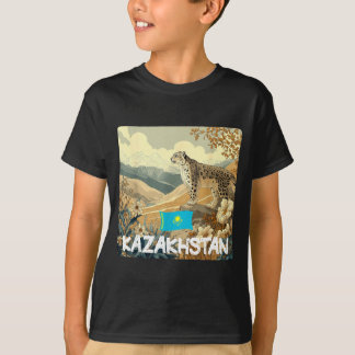 T-shirt chat sauvage du Kazakhstan dans la nature pour les