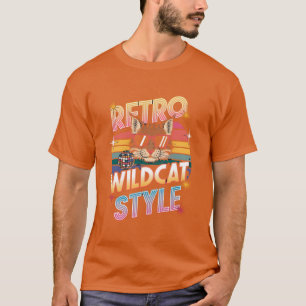 T-shirt Chat sauvage funky en lunettes de soleil style rét