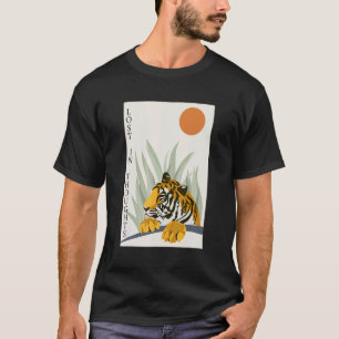 T-shirt Chat Sauvage Sibérien Tigre Perdu Dans Les Pensées