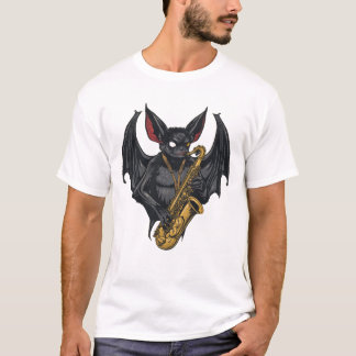T-shirt Chat saxophone : Vibes de jazz dans l'art sombre