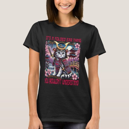 T-shirt Chat Scottish Fold C'est une histoire d'oreille pl (Devant)