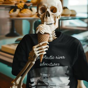 T-shirt chat selfi mème-drôle chat selfie kayak paddle