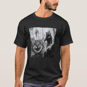 T-shirt Chat selfie avec loup-garou drôle de chat