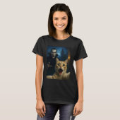 T-shirt Chat selfie avec un vampire drôle de chat (Devant entier)