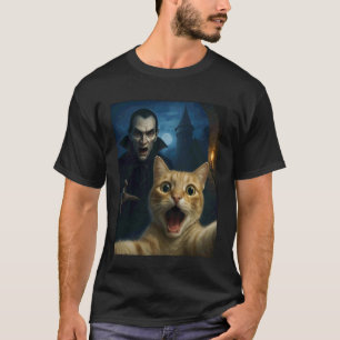 T-shirt Chat selfie avec un vampire drôle de chat