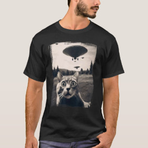 T-shirt Chat Selfie Invasion Alien Meme Drôle Chaton Migno