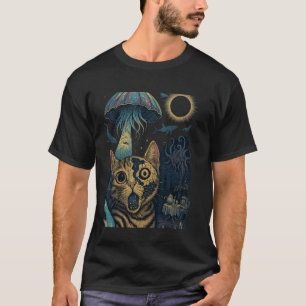 T-shirt Chat selfie visage fracturé méduse ovni astronaute