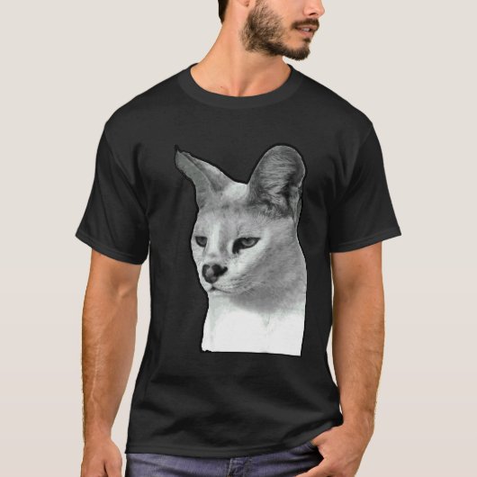 T-shirt Chat serval blanc africain (Devant)