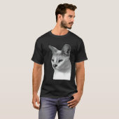 T-shirt Chat serval blanc africain (Devant entier)