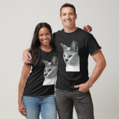 T-shirt Chat serval blanc africain (Unisexe)