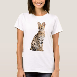 T-shirt Chat serval tacheté majestueux Femmes de la savane